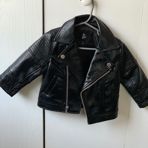 Toddler Boy, Black leather coat size-18months - Picture 1 of 2